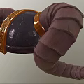Ornate Purple And Golden Helmet With Ram Horns Intricate Braided Patterns And Studs