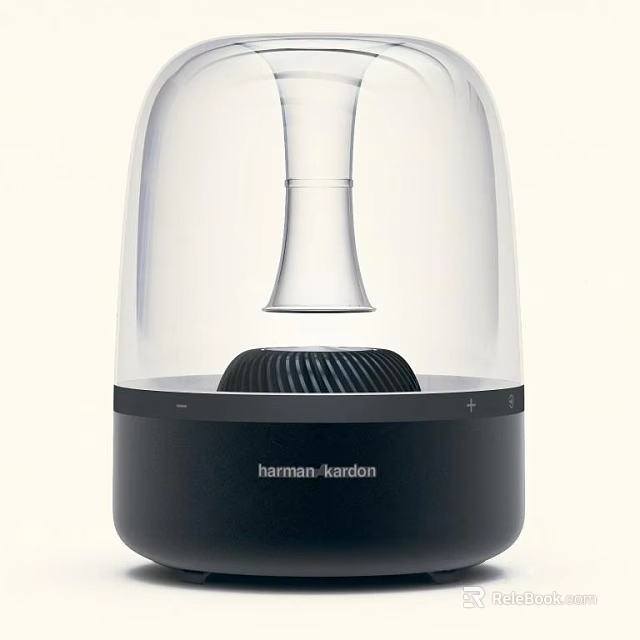 Harman Kardon Speaker With Transparent Cover Modern Design Sleek Black Base 3d model 