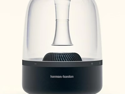 Harman Kardon Speaker With Transparent Cover Modern Design Sleek Black Base 3d model