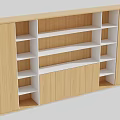 Modern Wooden File Cabinet With Multiple Shelves And Functional Storage Compartments 3d model