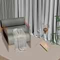 Modern Elegant Living Room With Armchair Rug Floor Lamp And Green Plant