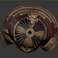 Traditional Samurai Helmet With Ornate Horns And Decorative Armour Details