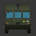 Heavy Duty Green Utility Vehicle With Multiple Wheels And Long Body Structure