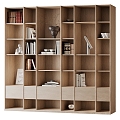 Modern Solid Wood Bookcase Solid Wood Bookshelf Book Museum Rack 3d model