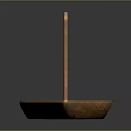 Perfume Cosmetics Natural Wooden Incense Tray With Aromatherapy Stick And Dark Background