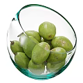 Four Ceramic Bowls Containing Fresh Green Grapes And Ripe Mangoes