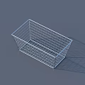 Metal Wire Rectangular Storage Basket with Modern Sleek Design for Home Organization 3d model