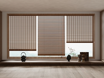 new bamboo curtain rolling curtain 3d model