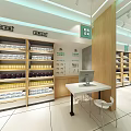 Modern Retail Store Interior With Bright Lighting Neat Shelves And Product Displays
