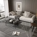 Sofa Coffee Table Combination Double Sofa Coffee Table Leisure Chair Side Table Corner Table 3d model