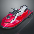 Red Jet Ski with Black and White Accents Streamlined Design on Dark Background