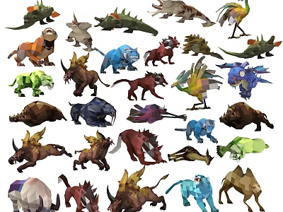 Colorful Reptile Characters Collection With Various Species And Unique Designs 3d model