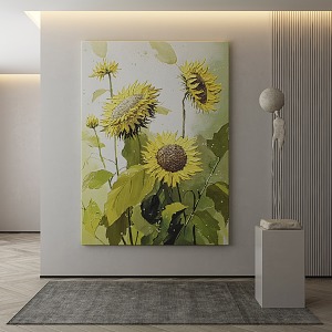 Modern plant painting decorative painting 3d model