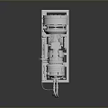 White Industrial Turbine Machinery 3D Model on Gray Reflective Platform