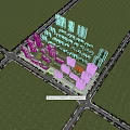 Aerial Planning of Residential Community with High Rise Buildings Low Rise Structures and Green Spaces