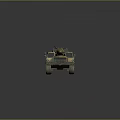 Military Camouflage Missile Launcher Vehicle Displayed On Circular Brown Ground Surface