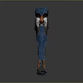 Advanced Robotic Leg Design With Blue Orange Metallic Structure And Mechanical Joints