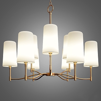 Vintage Chandelier Temple Brass Lampshade 3d model