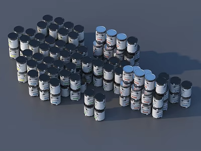 Industrial Equipment Stacked Metal Drums For Industrial Storage Applications 3d model