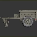 Rugged Utility Trailer Featuring Open Cargo Bed Large Wheels And Metal Frame