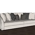 Modern sofa multi-person sofa pillow 3d model