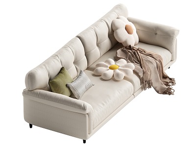 Cream wind multi-person sofa model