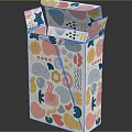 Colorful Patterned Paper Bag For Daily Use With Abstract Shapes And Vibrant Design