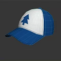 Blue And White Baseball Cap With Blue Pine Tree Design On Front 3d model