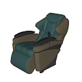 Modern Green and Brown Leather Massage Chair with Ergonomic Backrest and Armrests