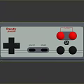 Retro Nintendo Game Controller With Cross Shaped Directional Pad Red And Black Buttons