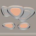 Modern Ceiling Lamp Triangular Ceiling Lamp Round Ceiling Lamp Geometric Ceiling Lamp Round Geometric Ultra-thin Bedroom Living Room Children's Room Simple 3d model