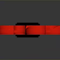 Red Multi Blade Weapon With Central Disc And Fidget Spinner Like Design