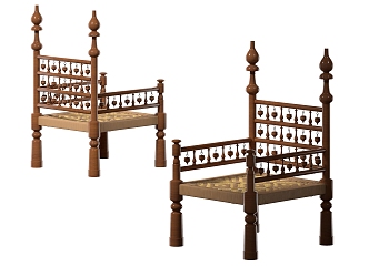 Middle Ancient Southeast Asian Casual Single Chair 3d model