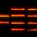 Different Decorative Flame Styles In Modern Fire Display Panels 3d model