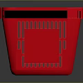 Durable Lightweight Red Plastic Shopping Basket With Black Handles And Mesh Design
