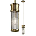 Modern Brass Pendant Light With Ribbed Glass Shade And Hanging Design