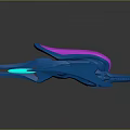 Futuristic Blue And Pink 3D Model With Sleek Design Glowing Lines On Dark Background