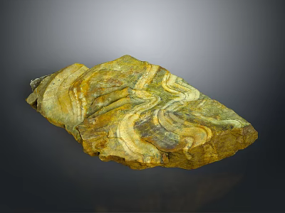 Natural Wood Stone Featuring Yellow Green Patterns And Unique Textural Design 3d model