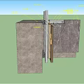Detailed Building Component Structure With Wall Door Frame Insulation Layer And Seal Strip 3d model