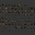 Natural Wood and Stone Scattered Pieces in Various Sizes for Building Projects