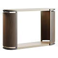 Modern Console Table Interior Design With Wooden Top And Metal Frame 3d model