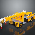 FENGSHUN Yellow Mobile Truck Crane With Extendable Boom And Red Hook Equipment