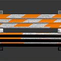 High Visibility Traffic Barricade With Orange White Stripes And Multiple Horizontal Bars For Road Safety