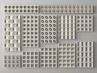 Modern cement brick partition 3d model