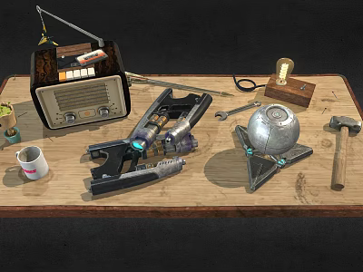 Industrial LOFT ornaments combination desktop ornaments 3d model