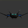 Futuristic Dark Colored Fighter Jet 3D Rendering With Angular Wings Transparent Canopy And Metallic Details