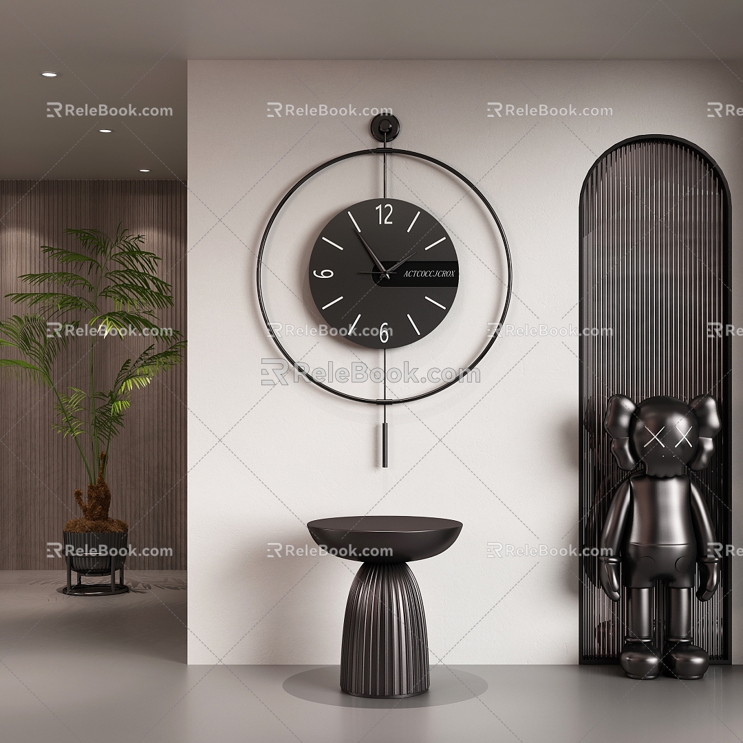 Modern clock wall clock ornaments 3d model