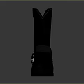 Stylish Black Leather Cowboy Boots With Strap And Metal Buckle For Everyday Use