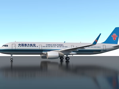 China Southern Airlines Passenger Jet Exterior View 3d model