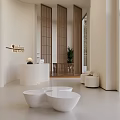 Modern Minimalist Clubhouse Lobby With Floral Arrangement And Display Shelves